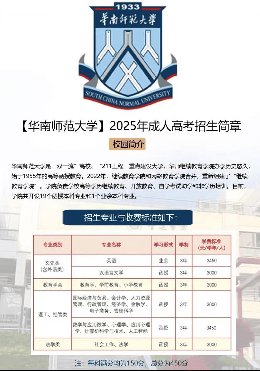 华南师范大学文凭报考条件